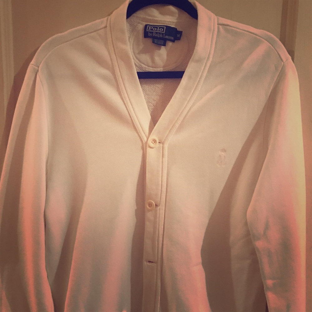Soft, cream Polo Cardigan! Worn only once- smh!